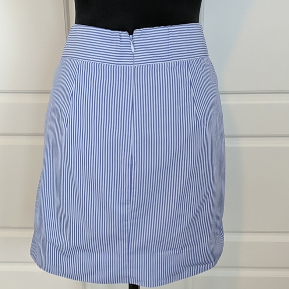 J. Crew Blue Pinstripe Mini Skirt - Picture 3 of 5